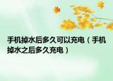 手機(jī)掉水后多久可以充電（手機(jī)掉水之后多久充電）