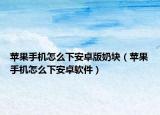 蘋果手機怎么下安卓版奶塊（蘋果手機怎么下安卓軟件）