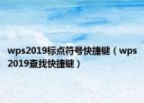 wps2019標點符號快捷鍵（wps2019查找快捷鍵）