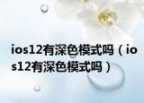 ios12有深色模式嗎（ios12有深色模式嗎）