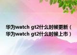 華為watch gt2什么時(shí)候更新（華為watch gt2什么時(shí)候上市）
