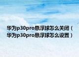 華為p30pro懸浮球怎么關(guān)閉（華為p30pro懸浮球怎么設(shè)置）