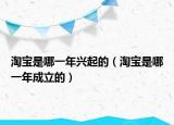 淘寶是哪一年興起的（淘寶是哪一年成立的）