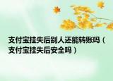 支付寶掛失后別人還能轉(zhuǎn)賬嗎（支付寶掛失后安全嗎）