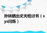 孫銥曬出丈夫檢討書(shū)（sys閃爍）