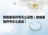 微信表情符號怎么設(shè)置（微信表情符號怎么添加）