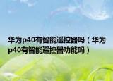 華為p40有智能遙控器嗎（華為p40有智能遙控器功能嗎）