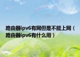 路由器ipv6有網(wǎng)但是不能上網(wǎng)（路由器ipv6有什么用）