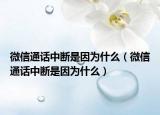 微信通話中斷是因為什么（微信通話中斷是因為什么）