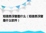 短信懸浮窗是什么（短信懸浮窗是什么軟件）