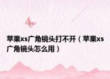 蘋果xs廣角鏡頭打不開（蘋果xs廣角鏡頭怎么用）