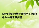 word中1cm等于幾號(hào)字（word中1cm等于多少磅）