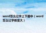 word怎么讓字上下居中（word怎么讓字體變大）