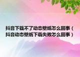 抖音下載不了動(dòng)態(tài)壁紙?jiān)趺椿厥拢ǘ兑魟?dòng)態(tài)壁紙下載失敗怎么回事）