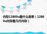 內(nèi)存12800u是什么意思（12800u內(nèi)存是幾代內(nèi)存）