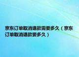 京東訂單取消退款需要多久（京東訂單取消退款要多久）