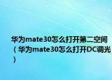 華為mate30怎么打開第二空間（華為mate30怎么打開DC調(diào)光）