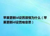 蘋果更新id設(shè)置很慢為什么（蘋果更新id設(shè)置啥意思）