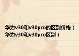 華為v30和v30pro的區(qū)別價(jià)格（華為v30和v30pro區(qū)別）