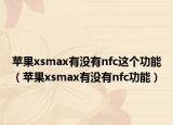 蘋果xsmax有沒有nfc這個功能（蘋果xsmax有沒有nfc功能）
