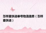 怎樣查快遞單號物流信息（怎樣查快遞）