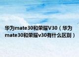 華為mate30和榮耀V30（華為mate30和榮耀v30有什么區(qū)別）