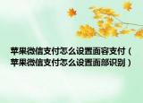 蘋果微信支付怎么設(shè)置面容支付（蘋果微信支付怎么設(shè)置面部識別）