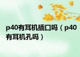 p40有耳機(jī)插口嗎（p40有耳機(jī)孔嗎）