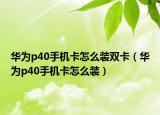 華為p40手機(jī)卡怎么裝雙卡（華為p40手機(jī)卡怎么裝）