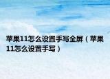 蘋果11怎么設(shè)置手寫全屏（蘋果11怎么設(shè)置手寫）