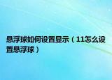 懸浮球如何設(shè)置顯示（11怎么設(shè)置懸浮球）
