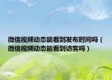 微信視頻動(dòng)態(tài)能看到發(fā)布時(shí)間嗎（微信視頻動(dòng)態(tài)能看到訪客嗎）