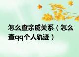 怎么查親戚關(guān)系（怎么查qq個人軌跡）