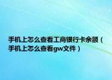 手機上怎么查看工商銀行卡余額（手機上怎么查看gw文件）