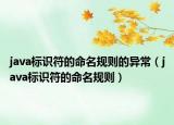 java標識符的命名規(guī)則的異常（java標識符的命名規(guī)則）