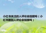 小紅書關注的人評論會提醒嗎（小紅書刪別人評論會提醒嗎）