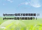 iphonexr如何才能使用數(shù)據(jù)（iphonexr應(yīng)用與數(shù)據(jù)選哪個(gè)）