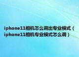 iphone11相機(jī)怎么調(diào)出專業(yè)模式（iphone11相機(jī)專業(yè)模式怎么調(diào)）
