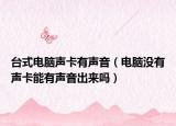 臺(tái)式電腦聲卡有聲音（電腦沒有聲卡能有聲音出來嗎）