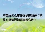 蘋果xr怎么更換微信通知音（蘋果xr微信通知聲音怎么改）