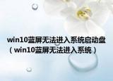 win10藍(lán)屏無法進(jìn)入系統(tǒng)啟動(dòng)盤（win10藍(lán)屏無法進(jìn)入系統(tǒng)）
