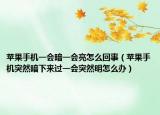 蘋果手機(jī)一會(huì)暗一會(huì)亮怎么回事（蘋果手機(jī)突然暗下來過一會(huì)突然明怎么辦）