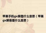 蘋果手機gx屏是什么意思（蘋果gx屏幕是什么意思）