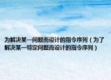 為解決某一問題而設(shè)計(jì)的指令序列（為了解決某一特定問題而設(shè)計(jì)的指令序列）