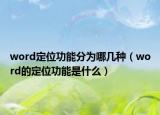 word定位功能分為哪幾種（word的定位功能是什么）