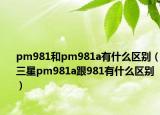 pm981和pm981a有什么區(qū)別（三星pm981a跟981有什么區(qū)別）