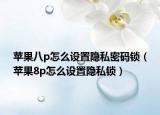 蘋(píng)果八p怎么設(shè)置隱私密碼鎖（蘋(píng)果8p怎么設(shè)置隱私鎖）