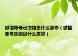微信帳號已凍結(jié)是什么意思（微信賬號凍結(jié)是什么意思）