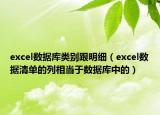 excel數(shù)據(jù)庫類別跟明細(xì)（excel數(shù)據(jù)清單的列相當(dāng)于數(shù)據(jù)庫中的）