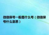 微信保號(hào)一般是什么號(hào)（微信保號(hào)什么意思）